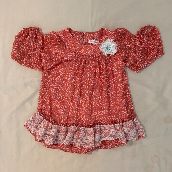 Jona Michelle Other - Tunic Top w 3/4 Sleeve Flower with Jewel Detail -